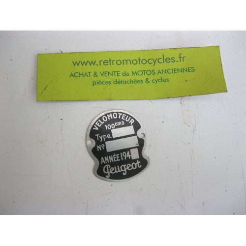 plaque moteur PEUGEOT 100. N.O.S.