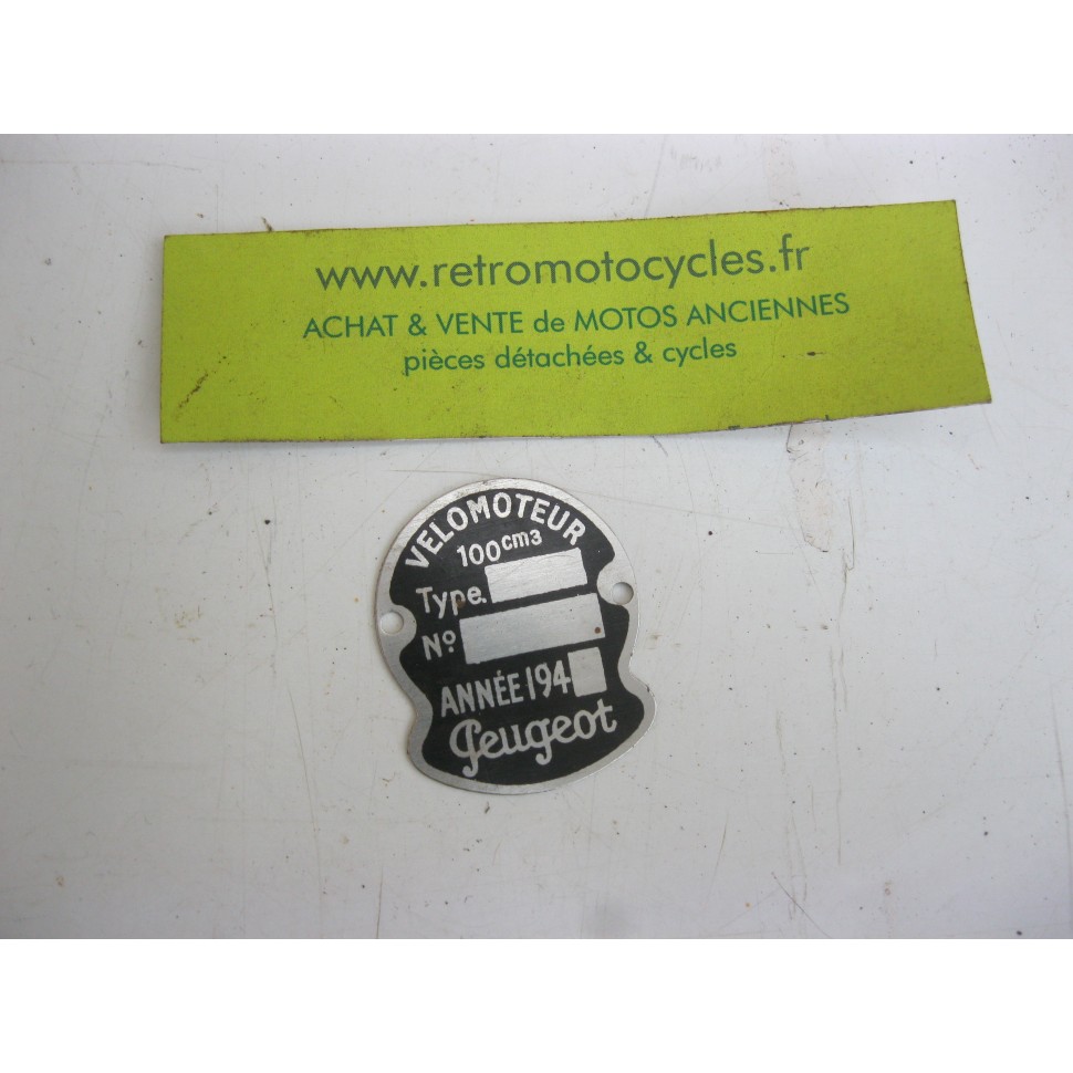 plaque moteur PEUGEOT 100. N.O.S.