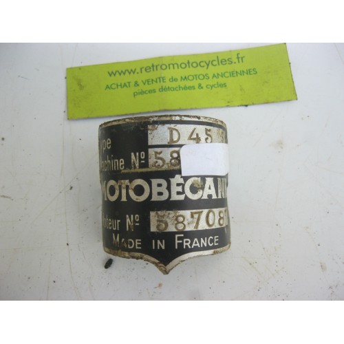 plaque de cadre  MOTOBECANE 125 D45 S