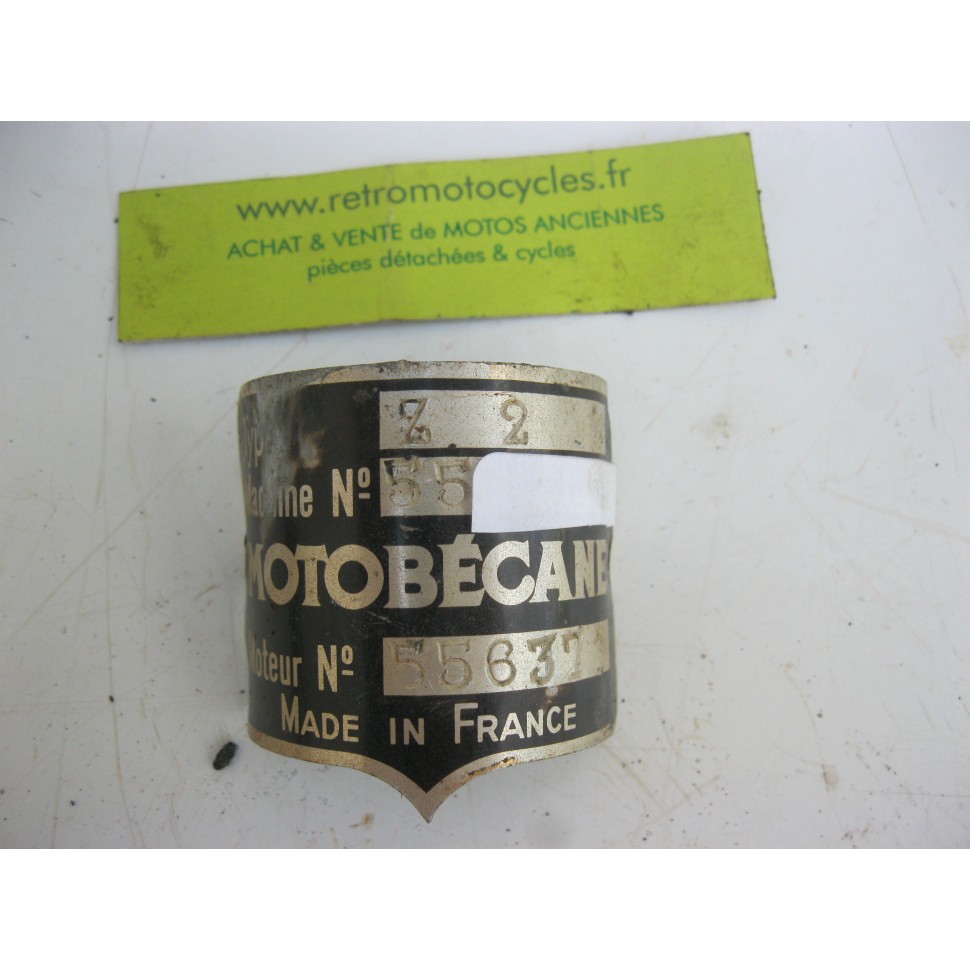 plaque de cadre  MOTOBECANE 175 Z